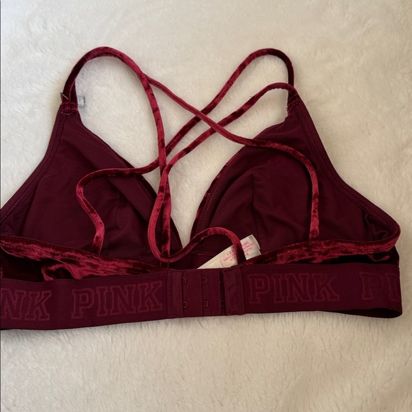 NWT PINK Victoria's Secret Burgundy Velvet Bralette Size M - Picture 6 of 9